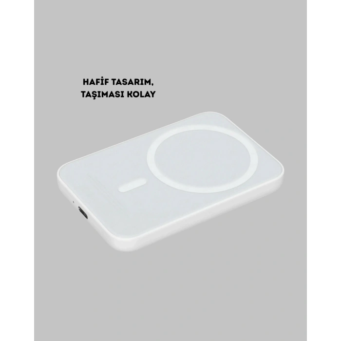 BFS Manyetik Kablosuz Powerbank – iPhone 12/13/14/15 Uyumlu, Hızlı Şarjlı, Ultra Hafif
