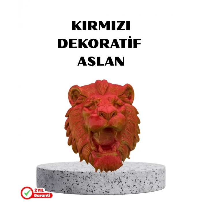 BFS Özel Tasarım 3D Aslan Figürü Duvar Süsü Dekoratif Heykel 20x21 cm