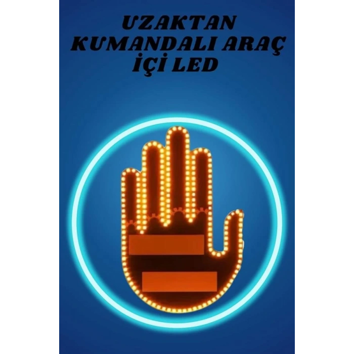 BFS Pilli Led Işık Araç Camı İçin Uzaktan Kumandalı El Simgesi