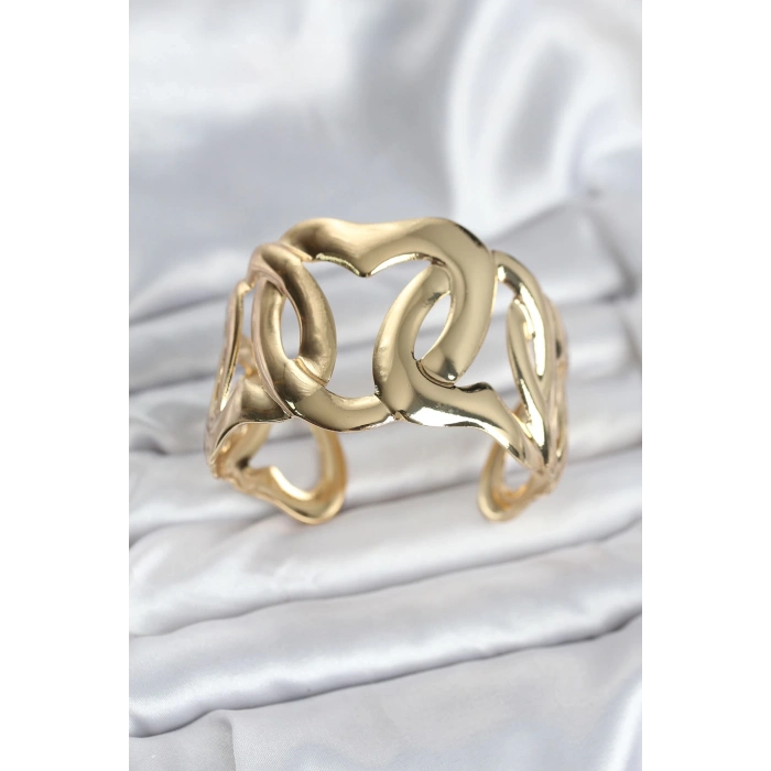 Mey İthalat® Pirinç Gold Renk Vintage Kadın Bileklik