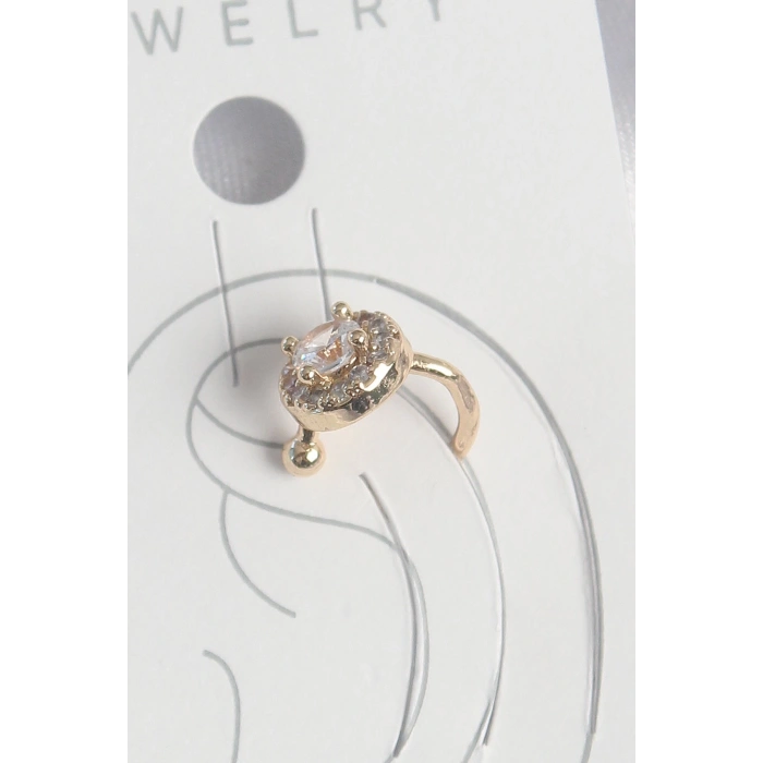 BFS Pirinç Gold Renk Zirkon Taşlı Kadın Kıkırdak Küpe