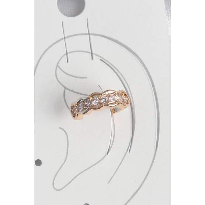 BFS Pirinç Gold Renk Zirkon Taşlı Kadın Kıkırdak Küpe