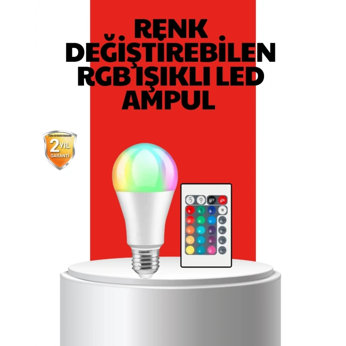 BFS RGB Uzaktan Kumandalı LED Ampul 16 Renkli A Kalite Orijinal