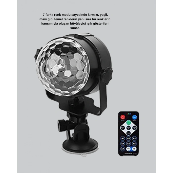 BFS Ritme Duyarlı LED Disko Topu – Renkli Işık Gösterili Parti Lambası