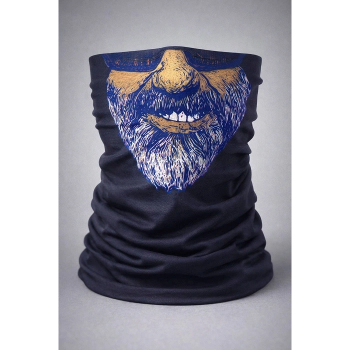 BFS Sakallı Yüz Desenli Baf Buff – Çok Amaçlı Boyunluk  Maske 1 No