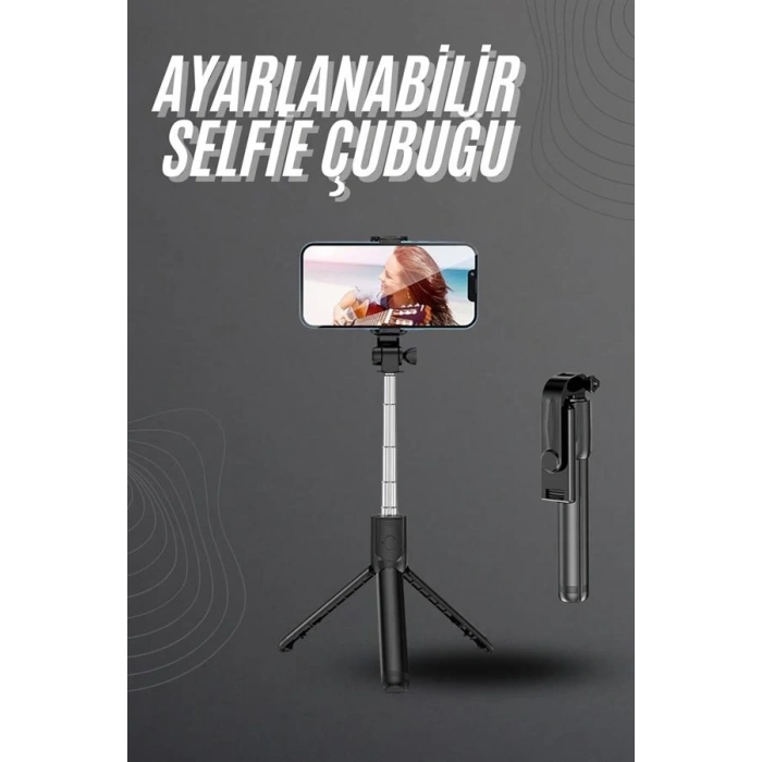 BFS Selfie Çubuğu Tripod Bluetooth Kumandalı Selfie Çubuğu Telefon Tutucu