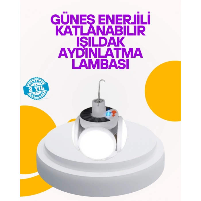 BFS Solar Enerjili Katlanabilir Led Kamp ve Bahçe Lambası