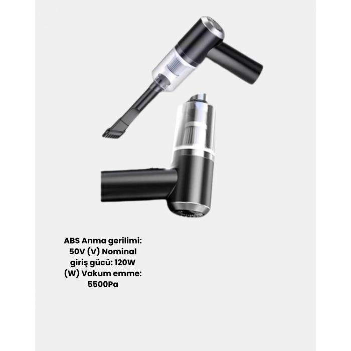 BFS Taşınabilir Vakumlu Araç Süpürgesi – Katlanabilir Sap, Yıkanabilir Filtre, 120W Motor