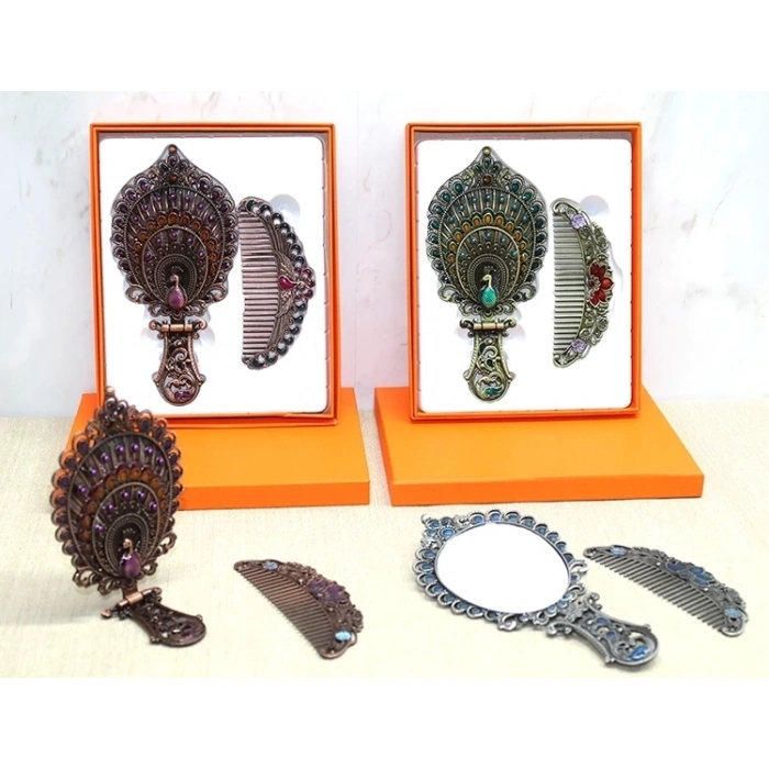 BFS Tavuskuşu Katlanabilir Ayna Ve Tarak Seti Orta Boy Alk4984