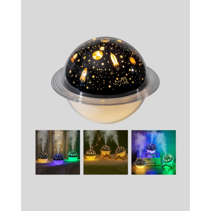 BFS USB Projeksiyon Gece Lambası ve Hava Nemlendirici – Aromaterapi Destekli, Taşınabilir Mini