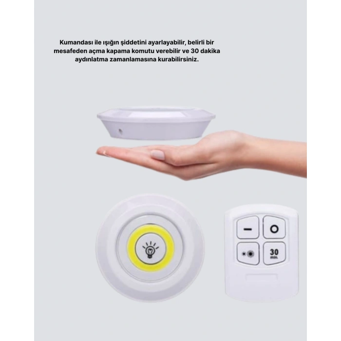 BFS Uzaktan Kumandalı 3’lü Ayarlanabilir Spot LED Işık Seti