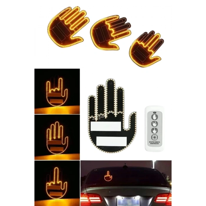 BFS Uzaktan Kumandalı El Orta Parmak Led Araç Camına Özel