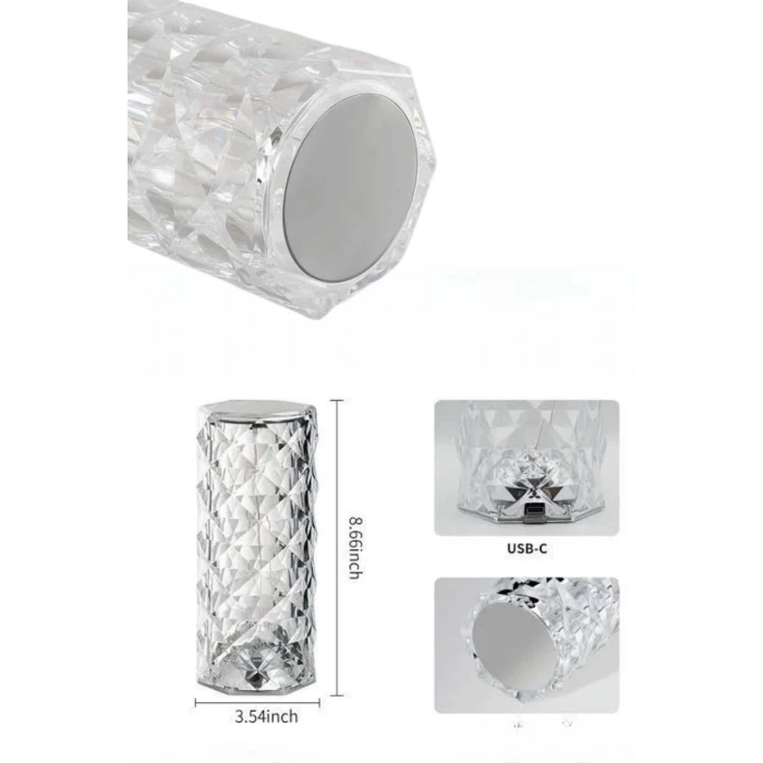 BFS Yeni Nesil Modern Kristal Masa ve Gece Lambası Dokunmatik Renk Değiştirebilen