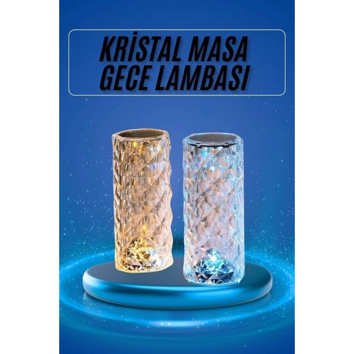 BFS Yeni Nesil Modern Kristal Masa ve Gece Lambası Dokunmatik Renk Değiştirebilen
