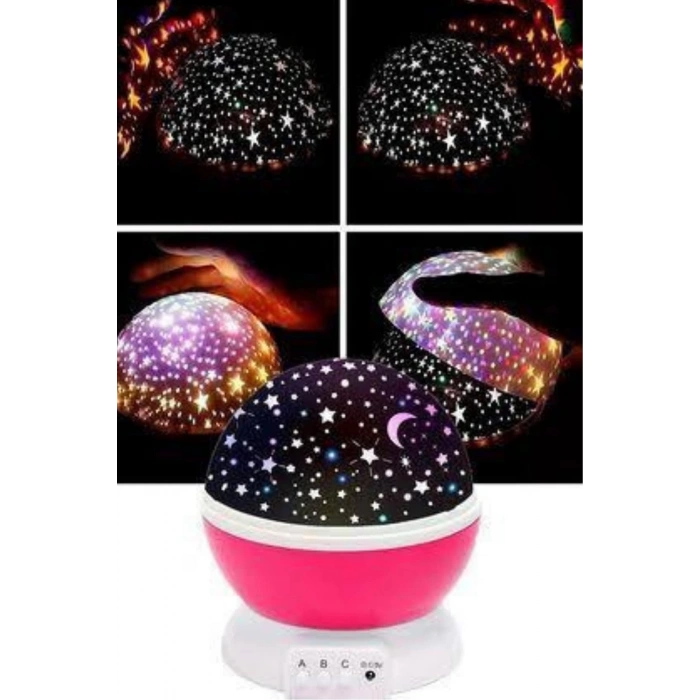 BFS Yıldızlı Gece Lambası Mor Projeksiyon Görünümlü Masa Lambası Renk Değiştirebilen