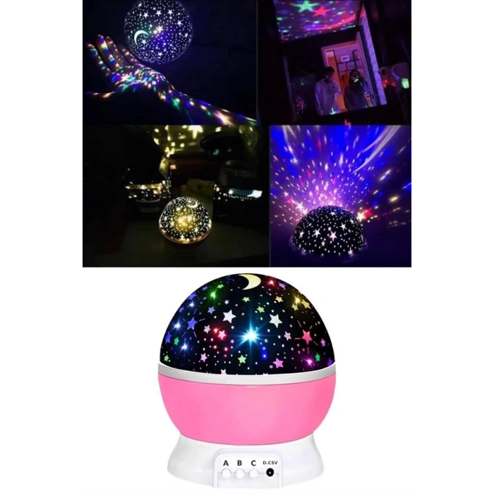 BFS Yıldızlı Gece Lambası Mor Projeksiyon Görünümlü Masa Lambası Renk Değiştirebilen