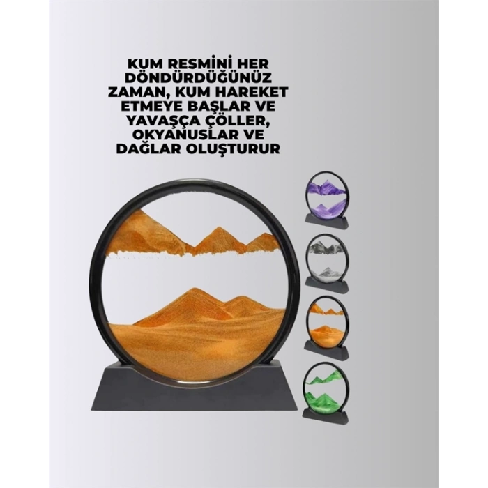 BFS Zihin Açıcı Kum Manzarası – 3D Dinamik Kum Tablosu, Dekoratif, Dönüştükçe Yenilenen Sakinleştirici Sanat Eseri