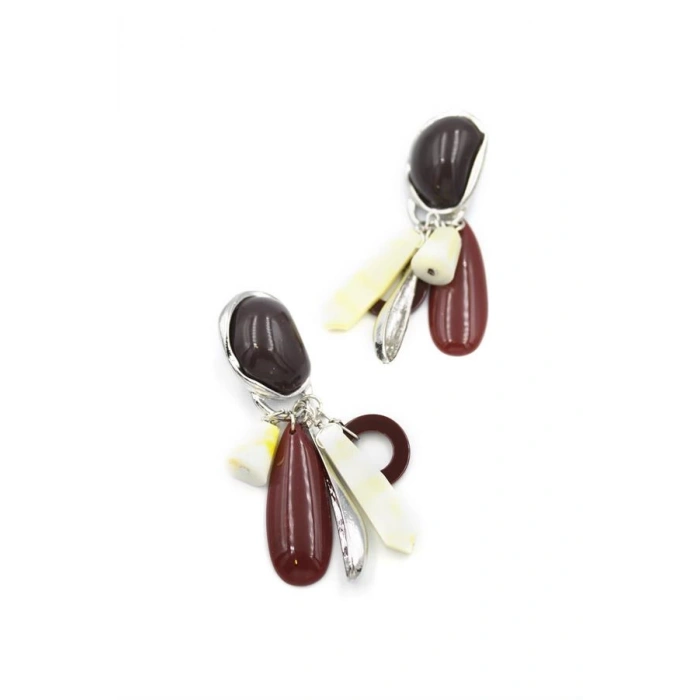 Boncuklu Küpe - Gümüş