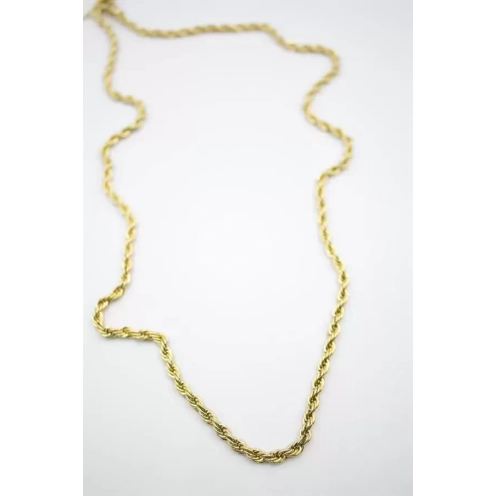 Burgu Zincir Kolye 60cm-4mm - Altın