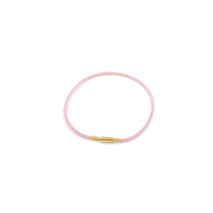 Çelik Hasır İp Bileklik - Pembe