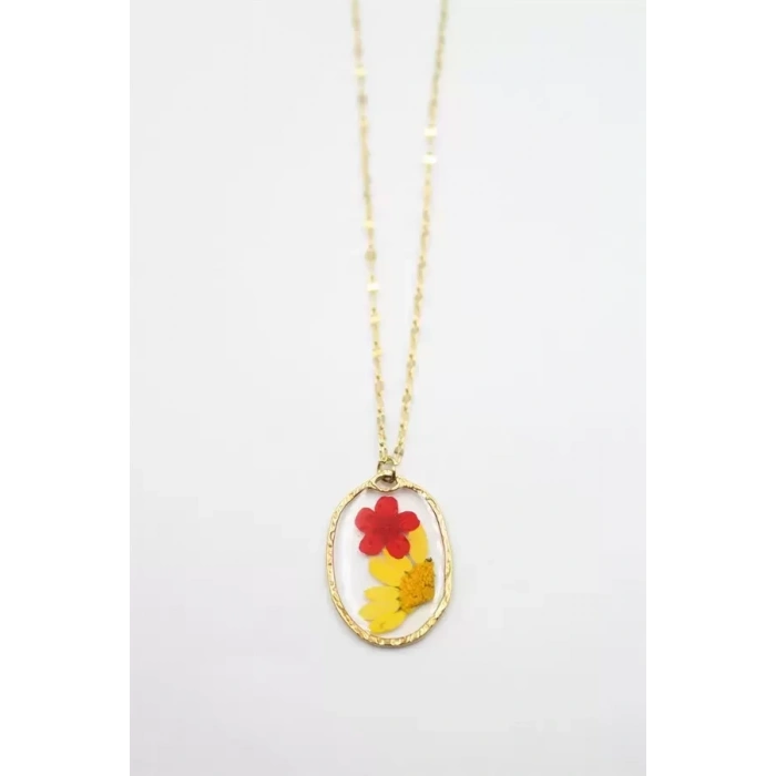 Çiçek Kolye - Altın