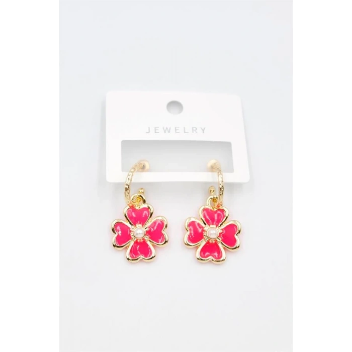 Çiçek Küpe - Pembe