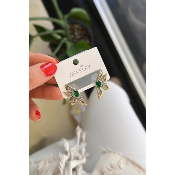 Çiçek Küpe - Yeşil