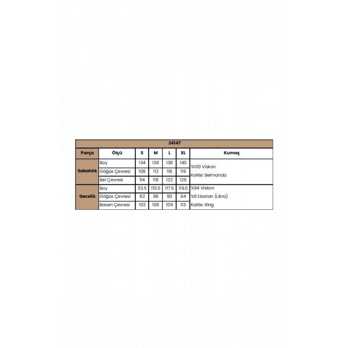 Çiçek Yaprak ve Etnik Desenli Dantelli ve Dekolteli Sabahlık Takımı