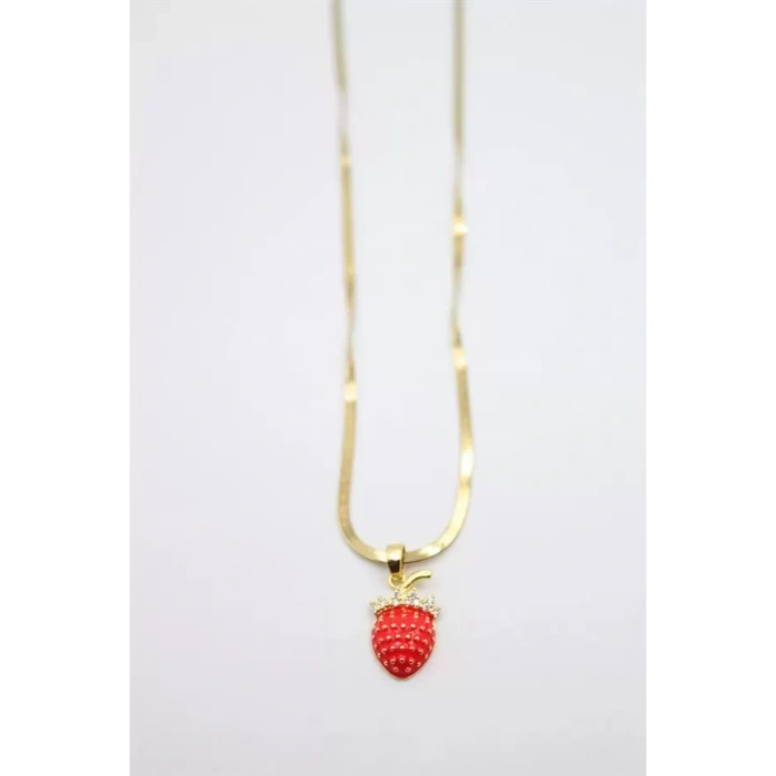 Çilek Kolye - Altın