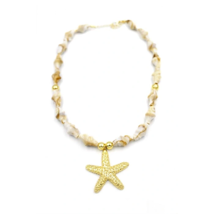 Deniz Kabuklu Yıldız Kolye - Altın