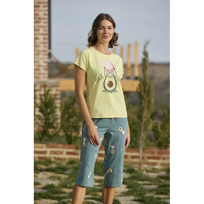 Desenli ve Baskılı Yoga Sport Kapri Takımı