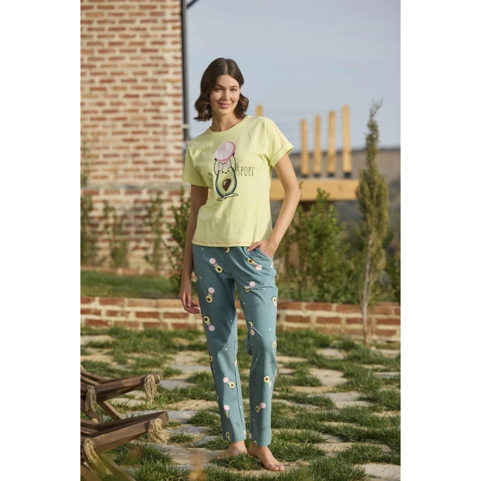 Desenli ve Baskılı Yoga Sport Pijama Takımı