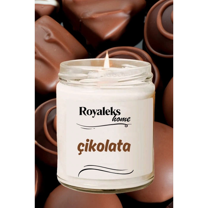 Doğal Özel Seri Kokulu Dekoratif Kavanoz Mum 210 cc - Çikolata - RYL