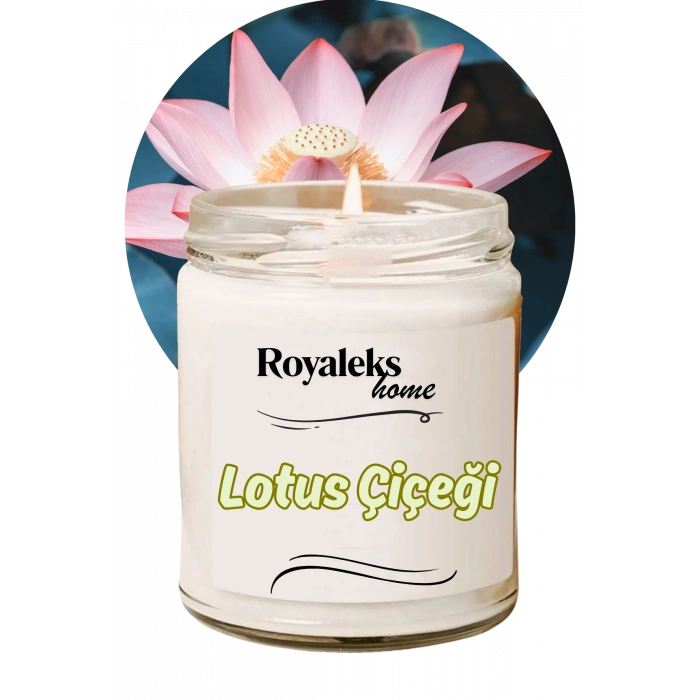 Doğal Özel Seri Kokulu Dekoratif Kavanoz Mum 210 cc - Lotus Esansı - RYL