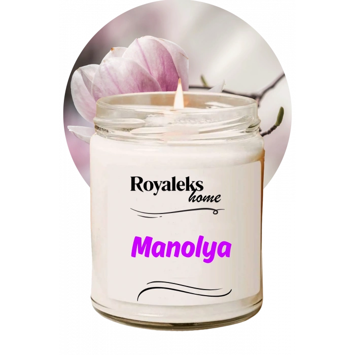 Doğal Özel Seri Kokulu Dekoratif Kavanoz Mum 210 cc - Manolya Esansı - RYL