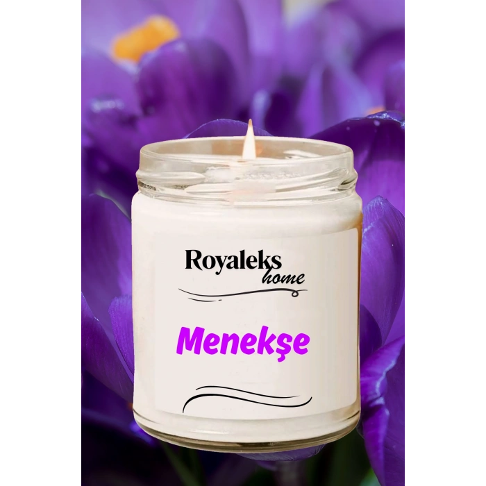 Doğal Özel Seri Kokulu Dekoratif Kavanoz Mum 210 cc - Menekşe Esansı - RYL