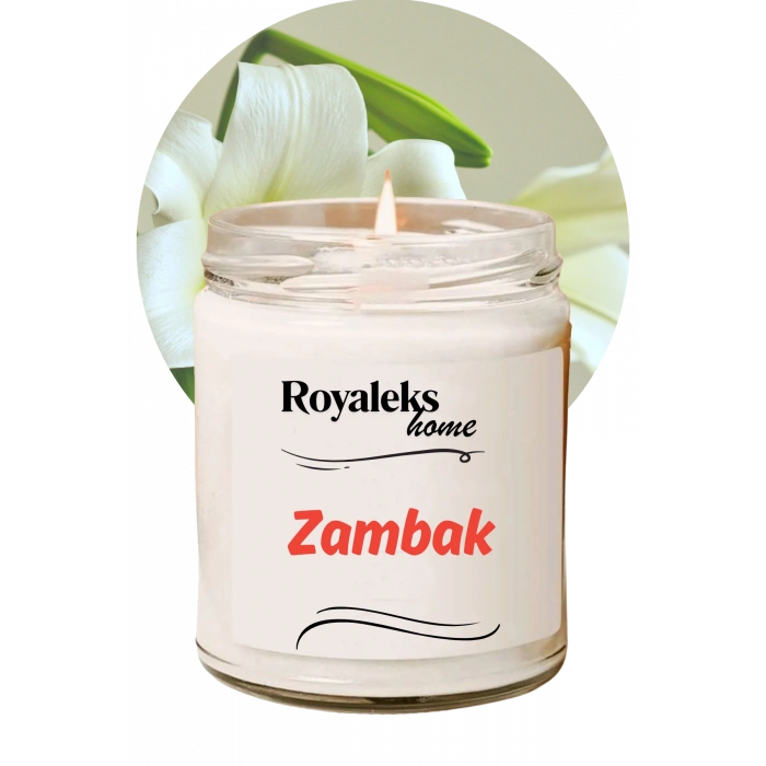 Doğal Özel Seri Kokulu Dekoratif Kavanoz Mum 210 cc - Zambak Esansı - RYL