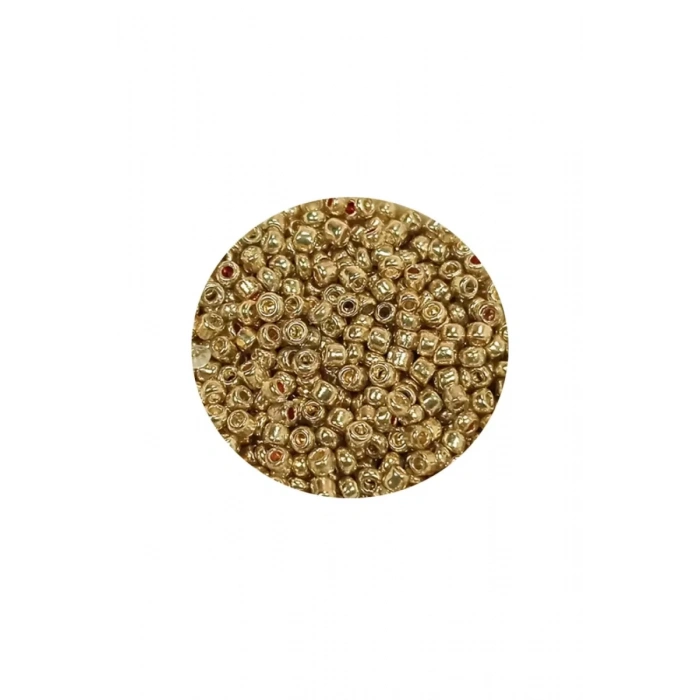 Dökme Cam Kum Boncuk (11/0) 2 mm - 60 Gram -  Altın - BNC059
