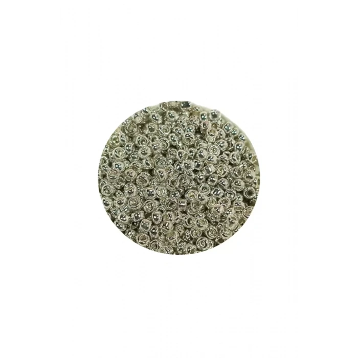 Dökme Cam Kum Boncuk (11/0) 2 mm - 60 Gram -  Gümüş - BNC057