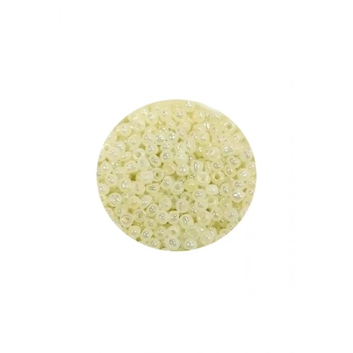 Dökme Cam Kum Boncuk (11/0) 2 mm - 60 Gram -  Krem - BNC047
