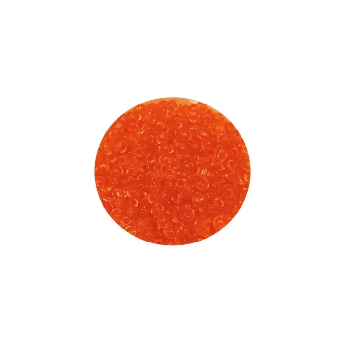 Dökme Cam Kum Boncuk (11/0) 2 mm - 60 Gram -  Şeffaf Turuncu - BNC051