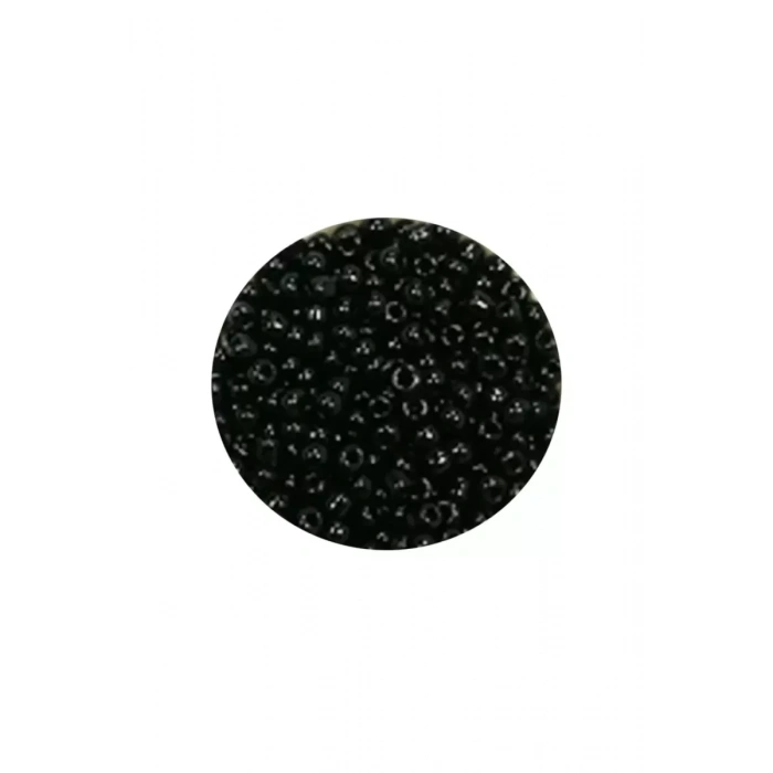 Dökme Cam Kum Boncuk (11/0) 2 mm - 60 Gram -  Siyah - BNC045