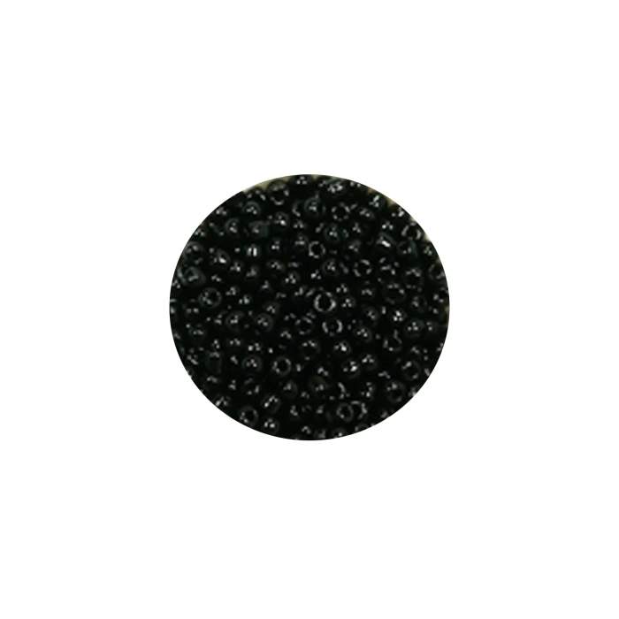 Dökme Cam Kum Boncuk (11/0) 2 mm - 60 Gram -  Siyah - BNC045