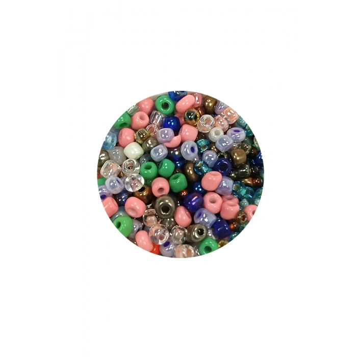 Dökme Cam Kum Boncuk (8/0) 3 mm - 60 Gram - Çok Renkli - BNC199