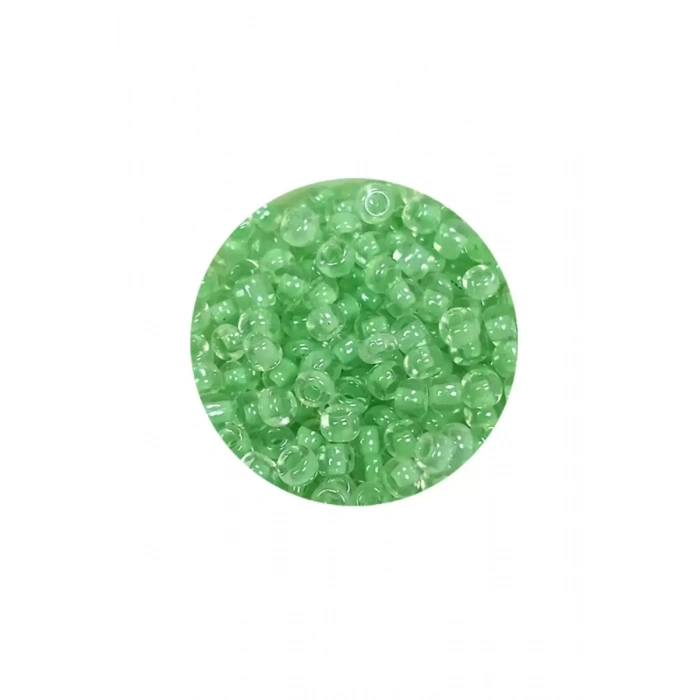 Dökme Cam Kum Boncuk (8/0) 3 mm - 60 Gram - Şeffaf Açık Yeşil - BNC191