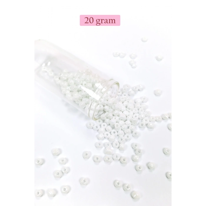 Dökme Cam Kum Boncuk Büyük Boy (6/0) 4 mm - 4 Renk - Toplam 80 Gram - BNC407