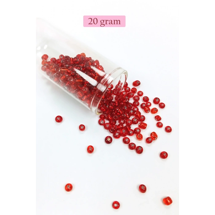 Dökme Cam Kum Boncuk Büyük Boy (6/0) 4 mm - 4 Renk - Toplam 80 Gram - BNC409