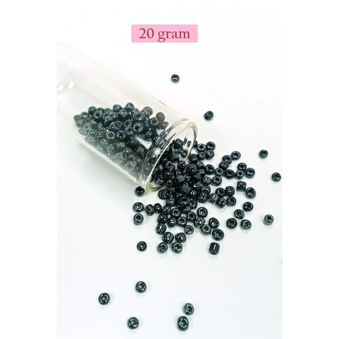 Dökme Cam Kum Boncuk Büyük Boy (6/0) 4 mm - 4 Renk - Toplam 80 Gram - BNC410