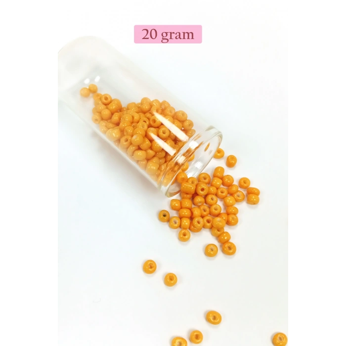 Dökme Cam Kum Boncuk Büyük Boy (6/0) 4 mm - 4 Renk - Toplam 80 Gram - BNC413