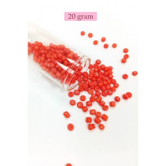 Dökme Cam Kum Boncuk Büyük Boy (6/0) 4 mm - 4 Renk - Toplam 80 Gram - BNC414